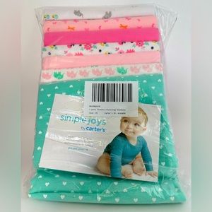 Carter's Simple Joys Unisex Baby Flannel Receiving Blankets - Set of 7
